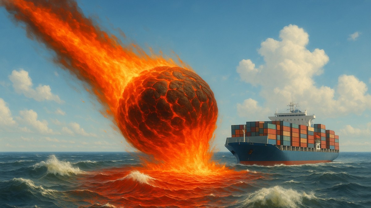 La deuxième trompette – Une grande montagne en feu jetée dans la mer (Apocalypse&nbsp;8.8-9)