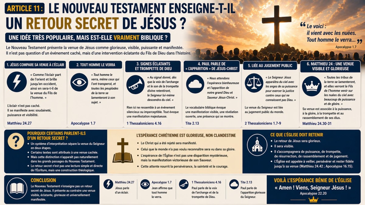 Série Jésus revient – Article 11 : Le Nouveau Testament enseigne-t-il un retour secret de Jésus&nbsp;?